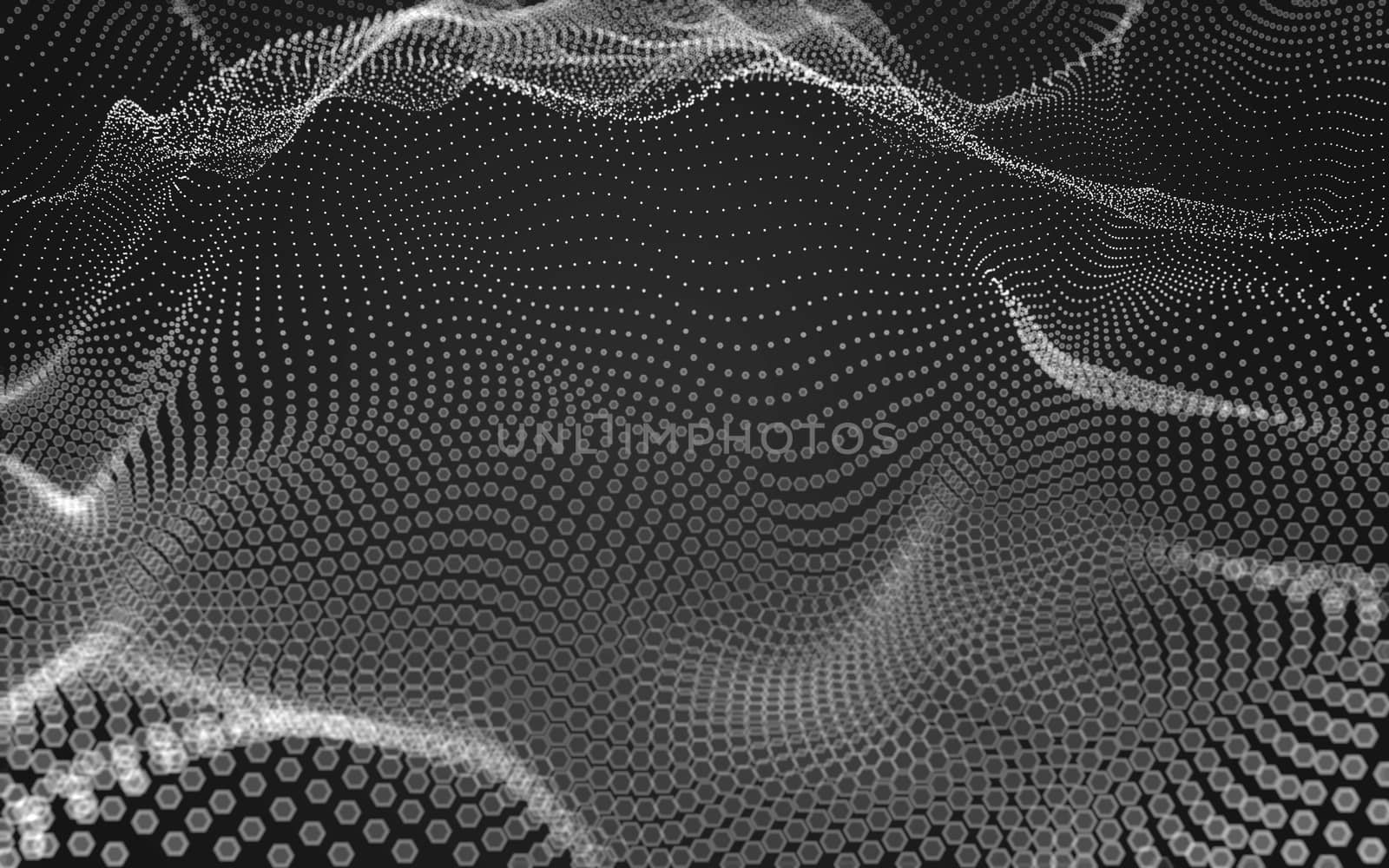 Abstract polygonal space low poly dark background with connecting dots and lines. Connection structure. 3d rendering