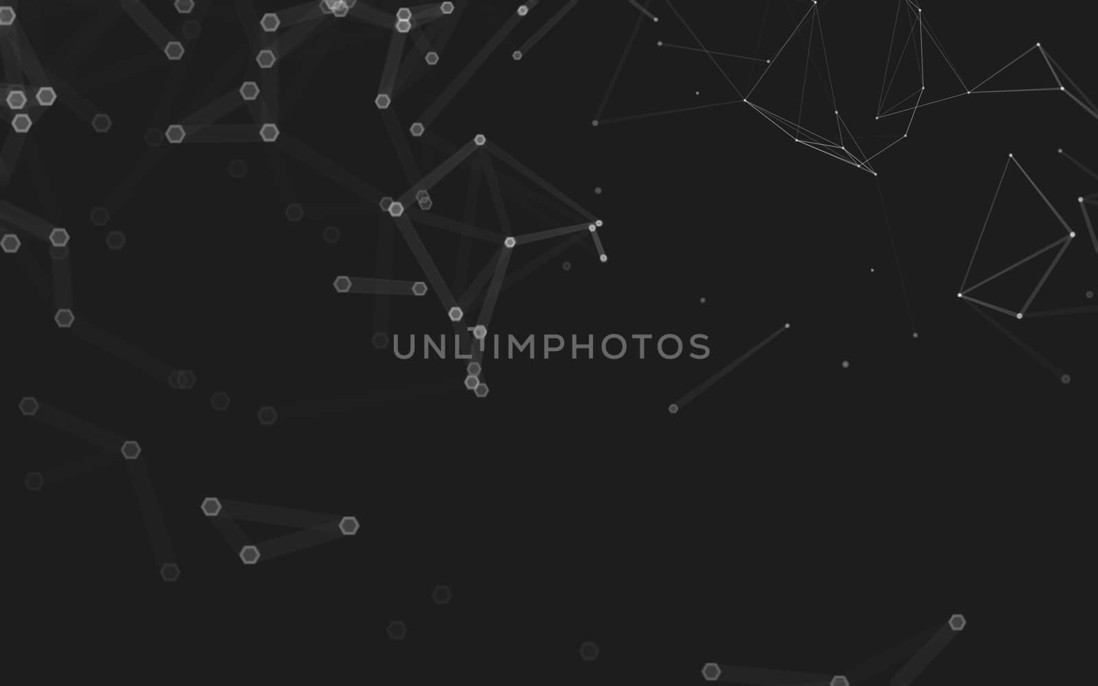 Abstract polygonal space low poly dark background, 3d rendering by teerawit