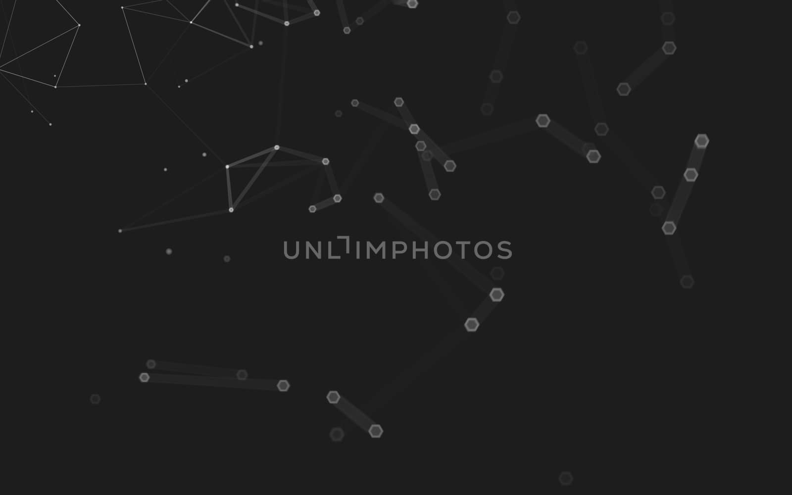 Abstract polygonal space low poly dark background, 3d rendering by teerawit