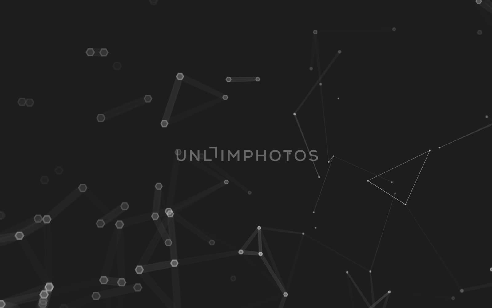 Abstract polygonal space low poly dark background with connecting dots and lines. Connection structure. 3d rendering