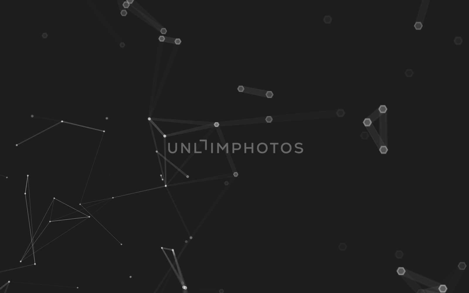 Abstract polygonal space low poly dark background with connecting dots and lines. Connection structure. 3d rendering