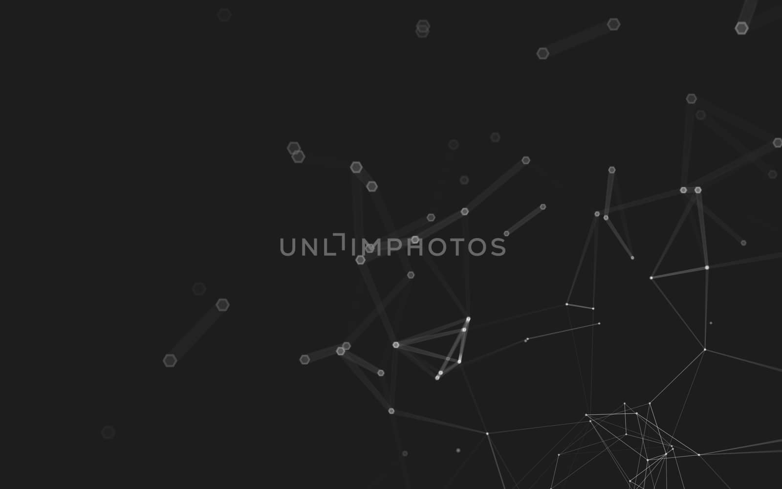 Abstract polygonal space low poly dark background, 3d rendering by teerawit