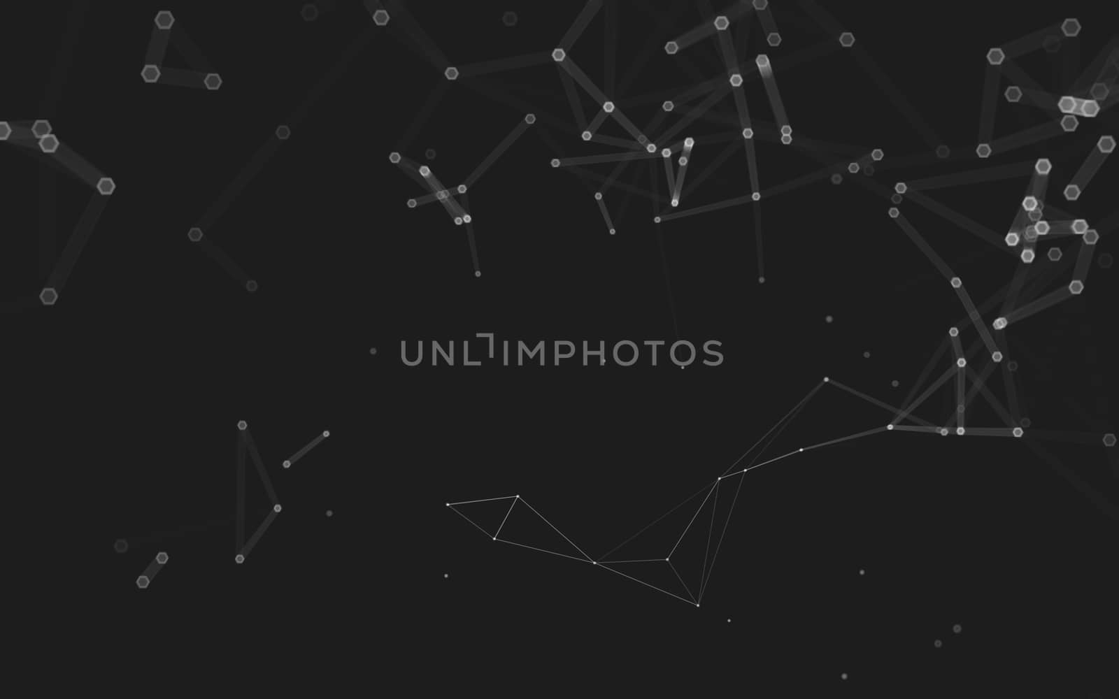 Abstract polygonal space low poly dark background, 3d rendering by teerawit