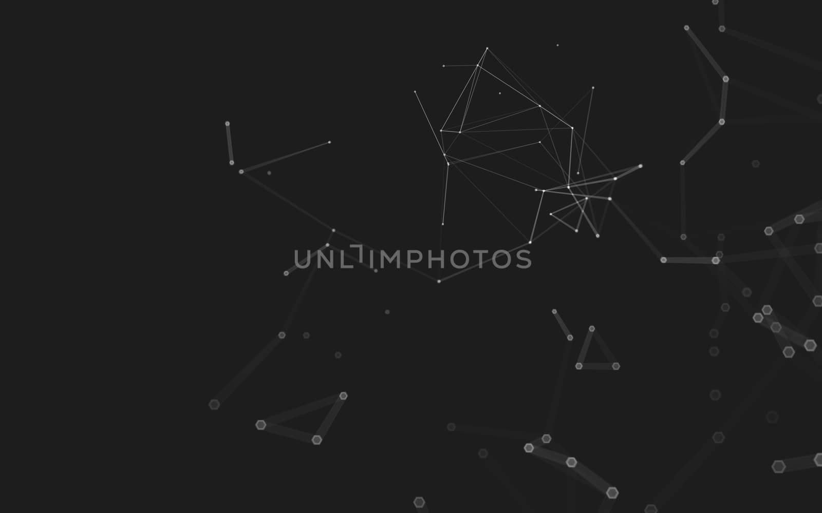 Abstract polygonal space low poly dark background, 3d rendering by teerawit