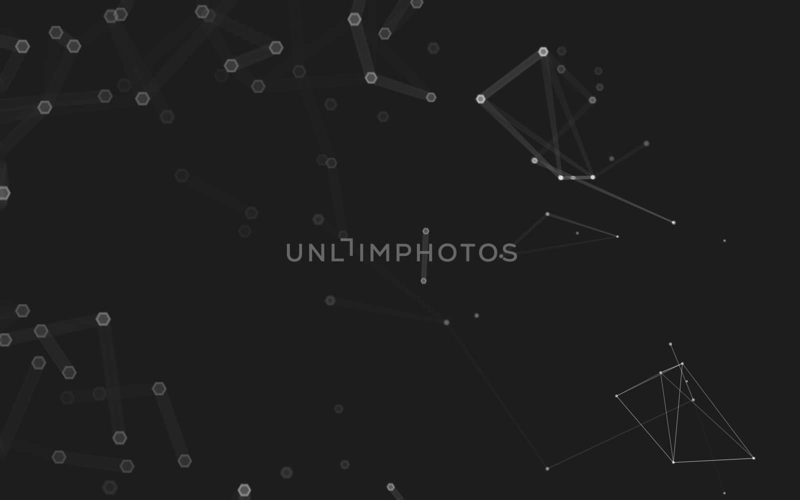 Abstract polygonal space low poly dark background, 3d rendering by teerawit