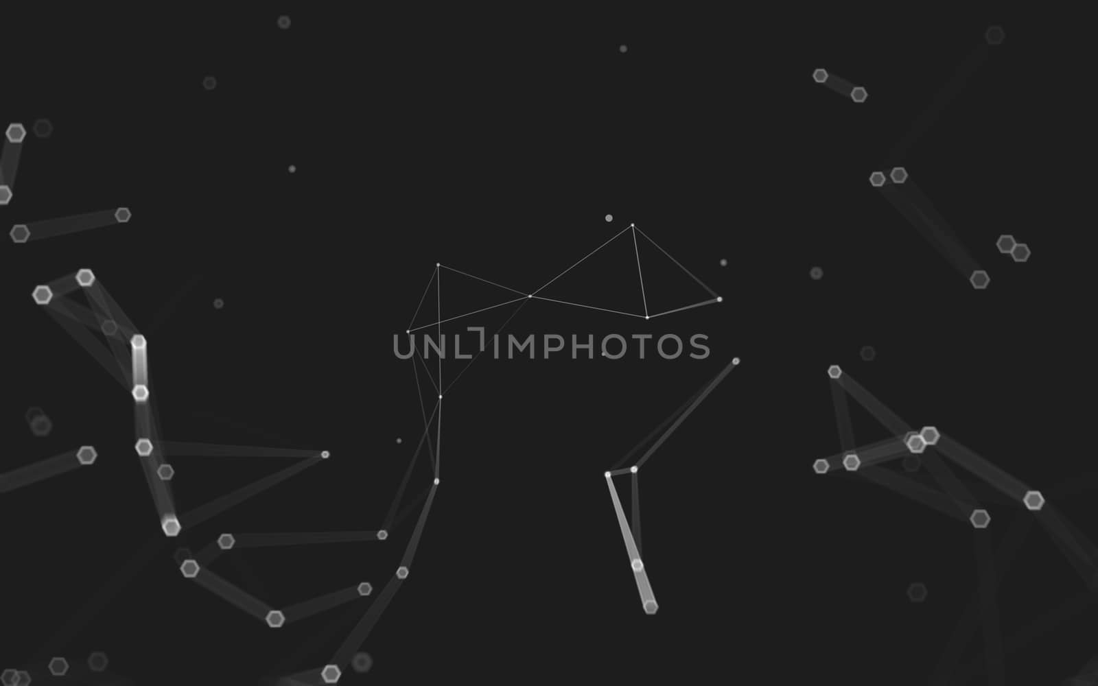 Abstract polygonal space low poly dark background, 3d rendering by teerawit