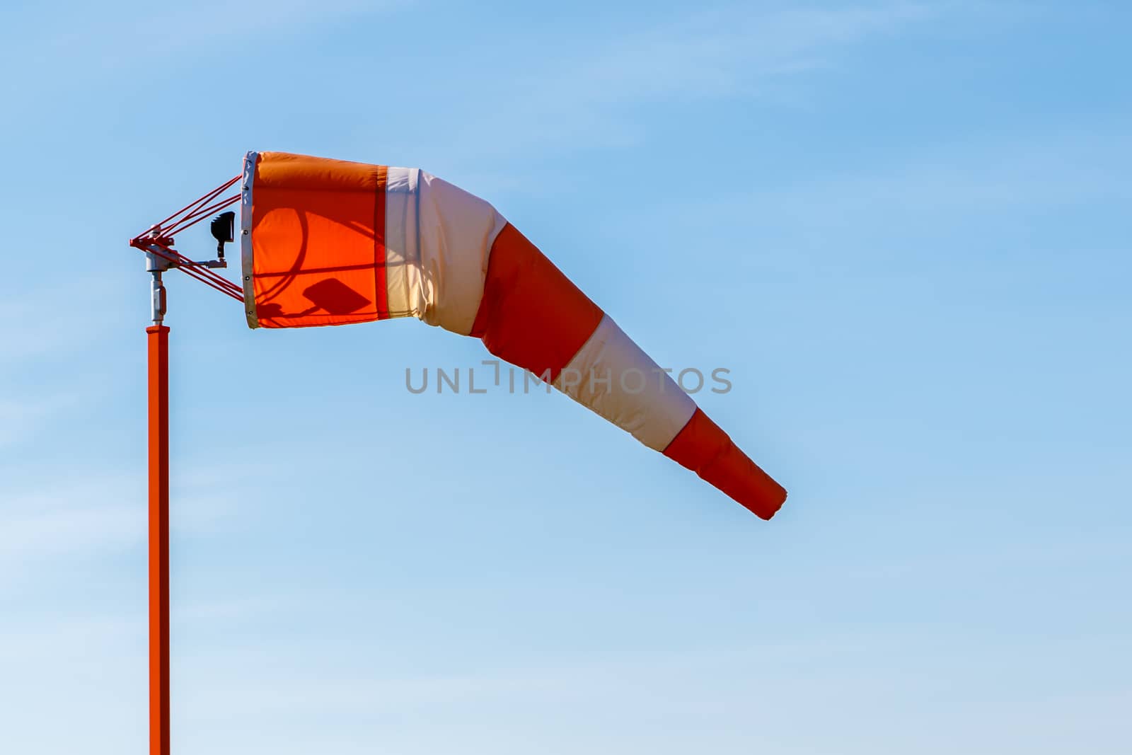 A wind indicator at an airport