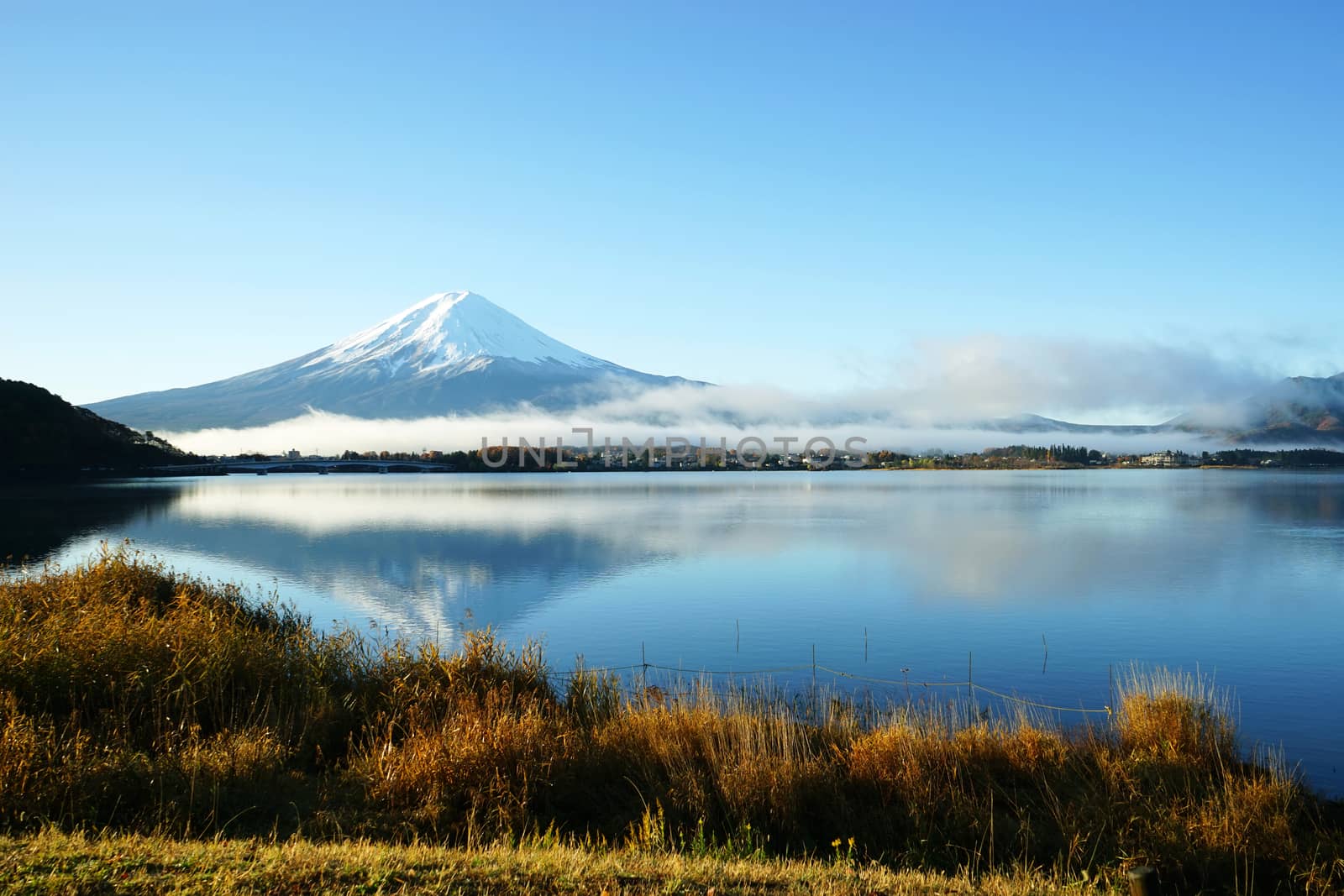 Mt. Fuji and lake