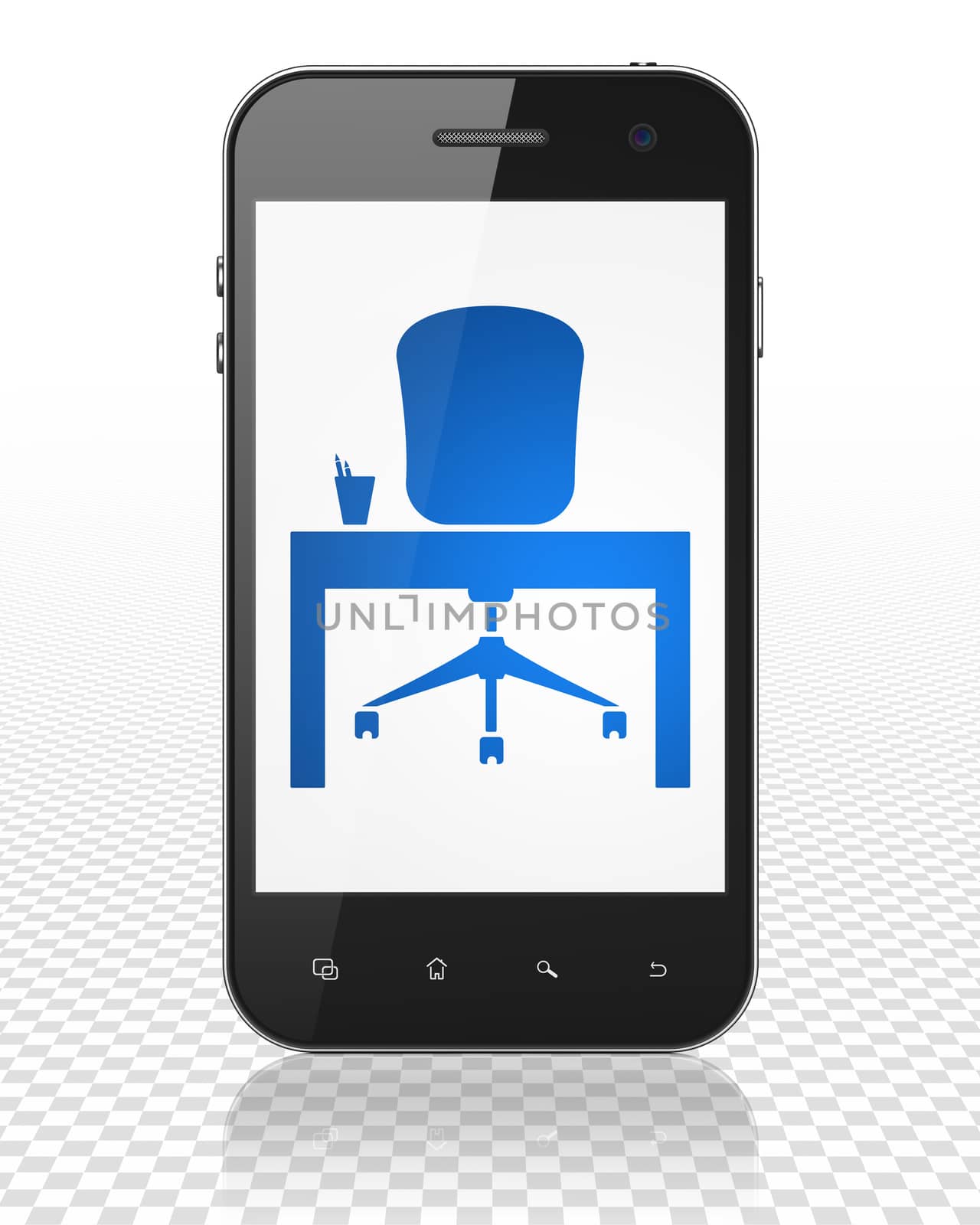 Business concept: Smartphone with Office on display by maxkabakov