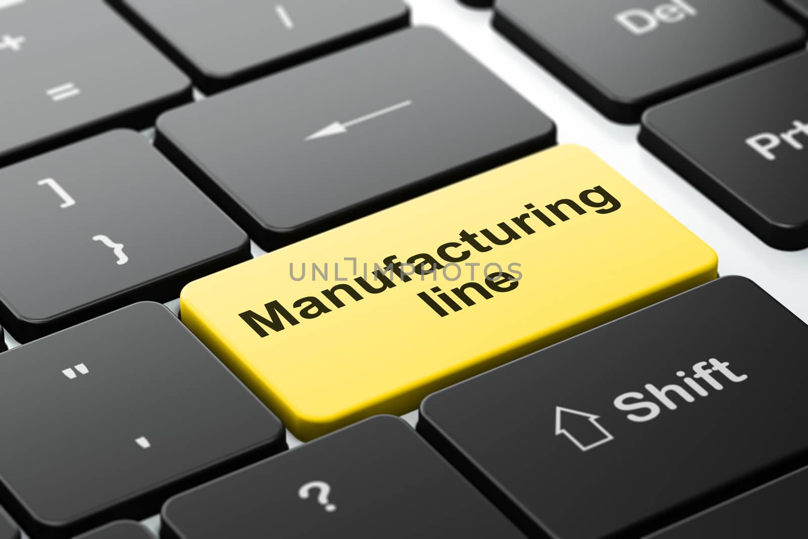 Industry concept: Manufacturing Line on computer keyboard background by maxkabakov