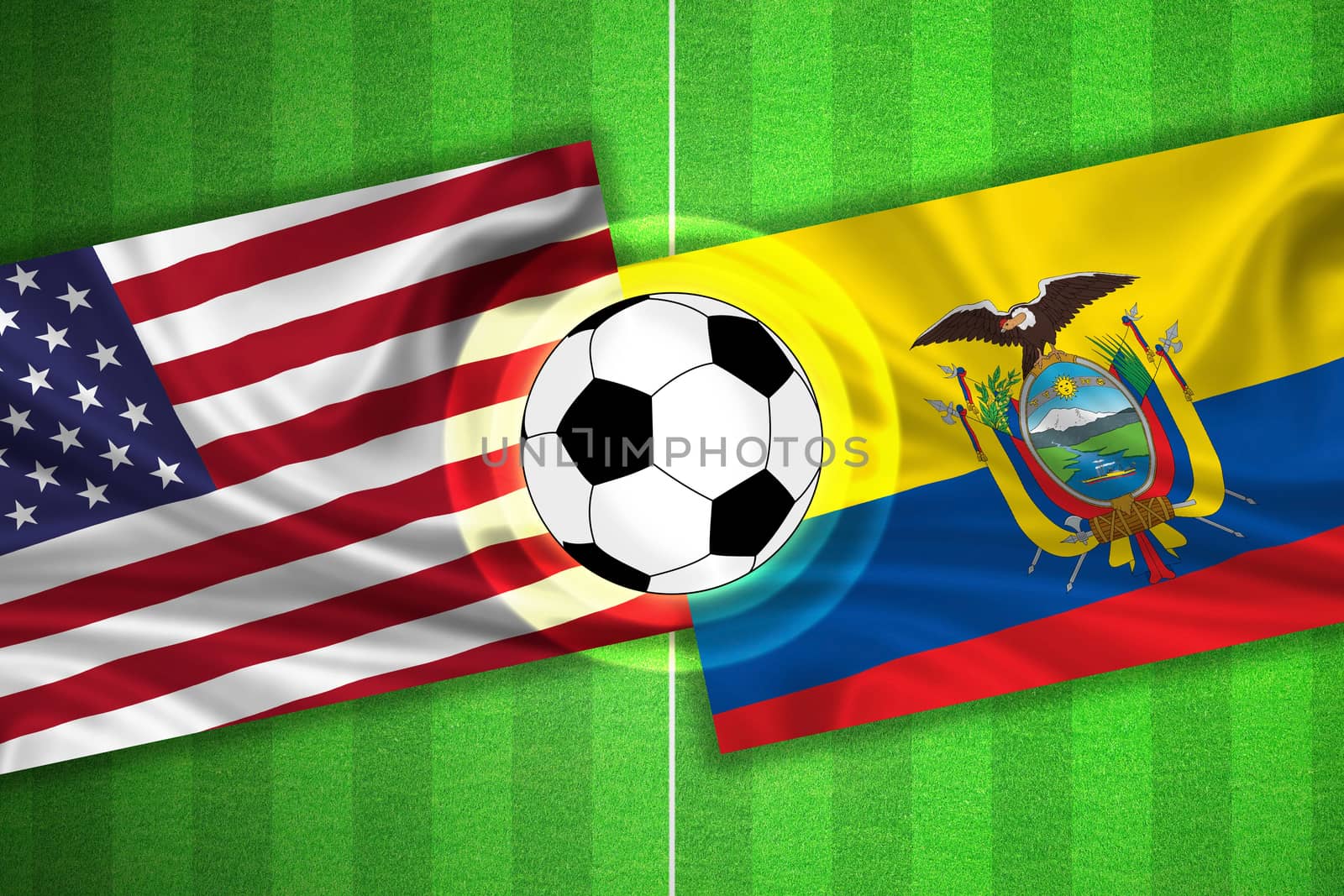 USA / America - Ecuador - Soccer field with ball by aldorado