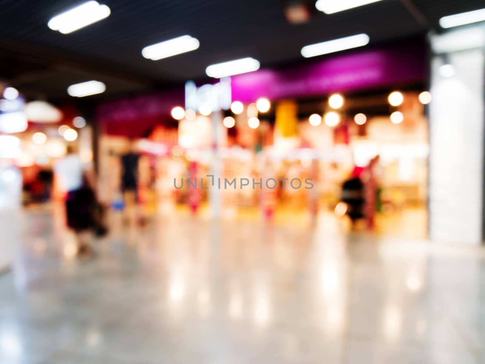 Abstract background of shopping mall, shallow depth of focus.