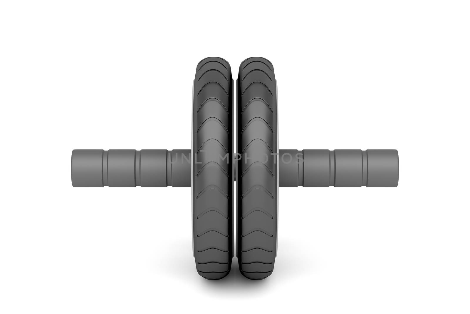 Abdominal toning wheel on white background
