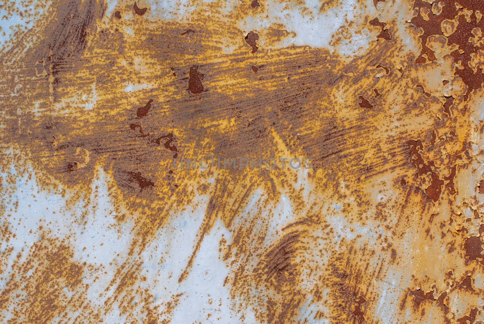 surface of rusty iron with remnants of old paint, grunge metal surface, great background or texture for your project by uvisni