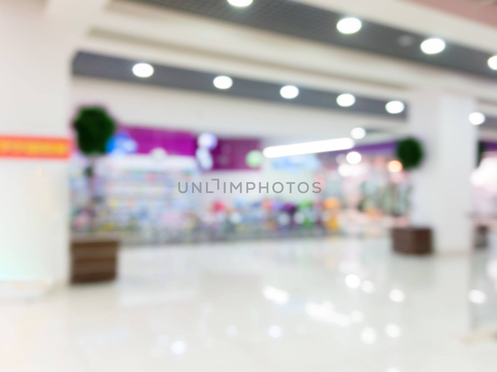 Abstract background of shopping mall, shallow depth of focus.