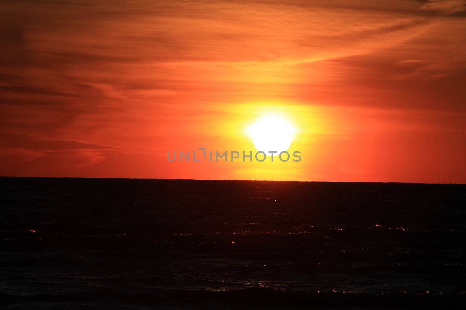 Sunset on Lake Huron in late spring