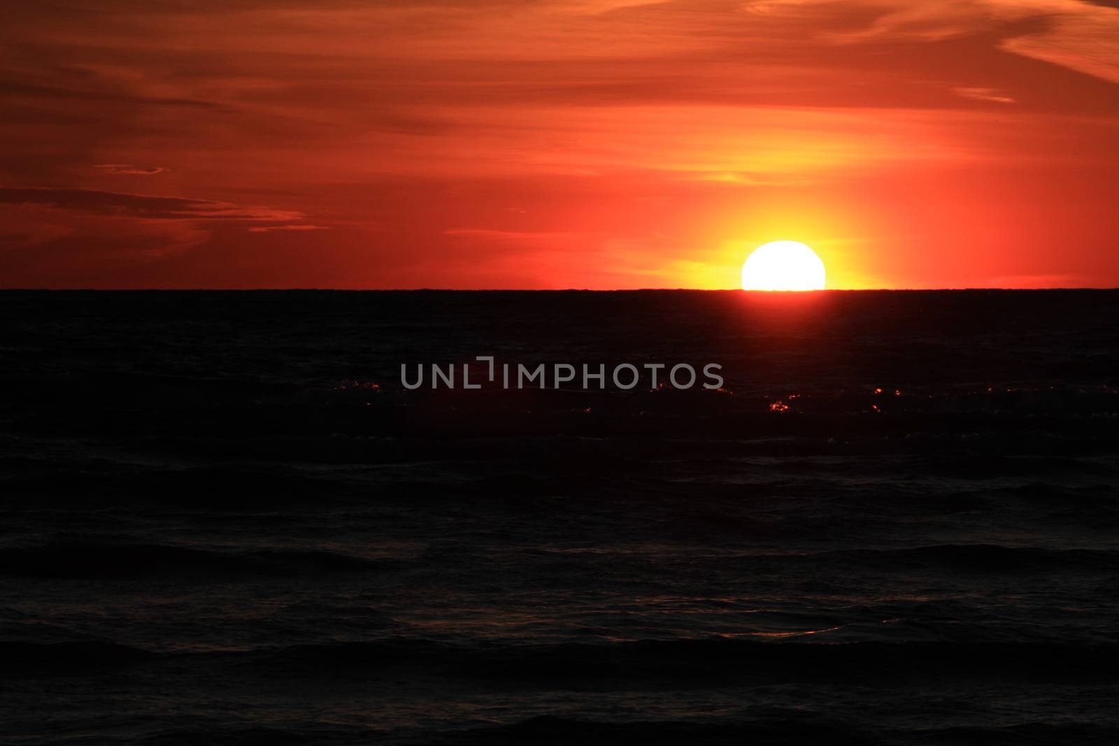 Sunset on Lake Huron in late spring