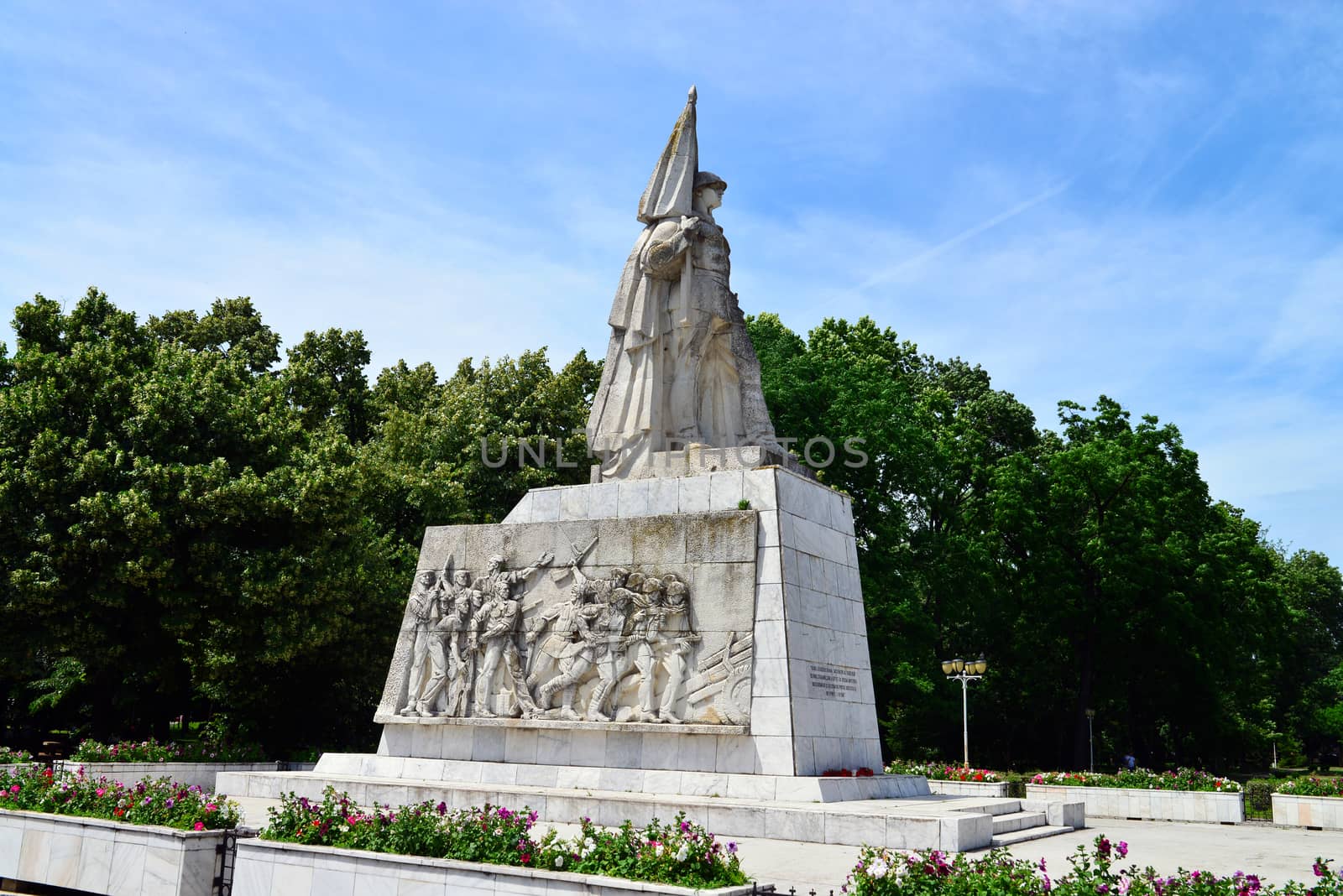 Timisoara city Romania central park Monument of the Romanian Soldier