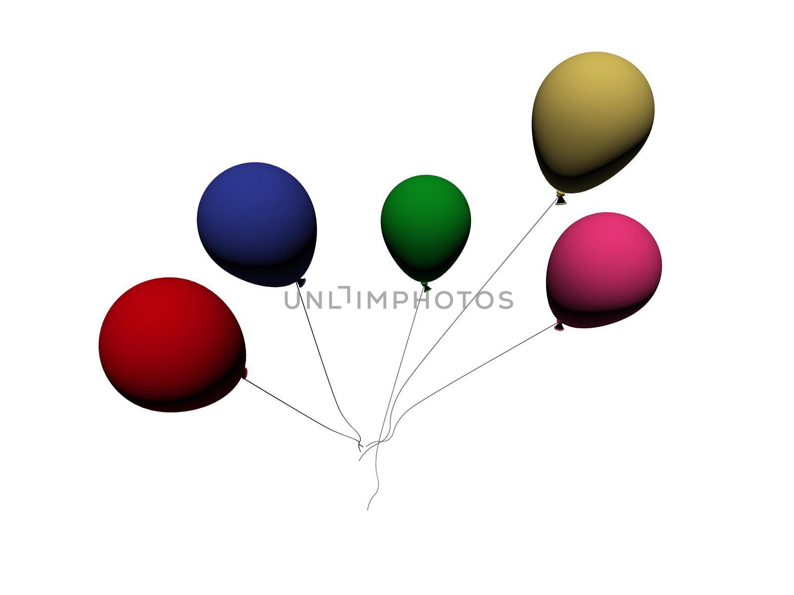 several balloons - 3d render by mariephotos