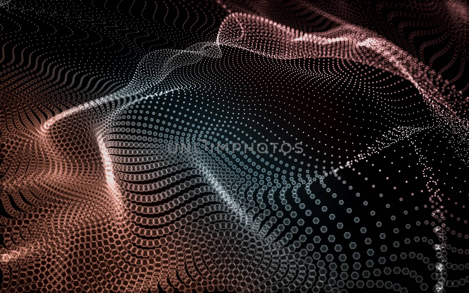 Abstract polygonal space low poly dark background with connecting dots and lines. Connection structure. 3d rendering