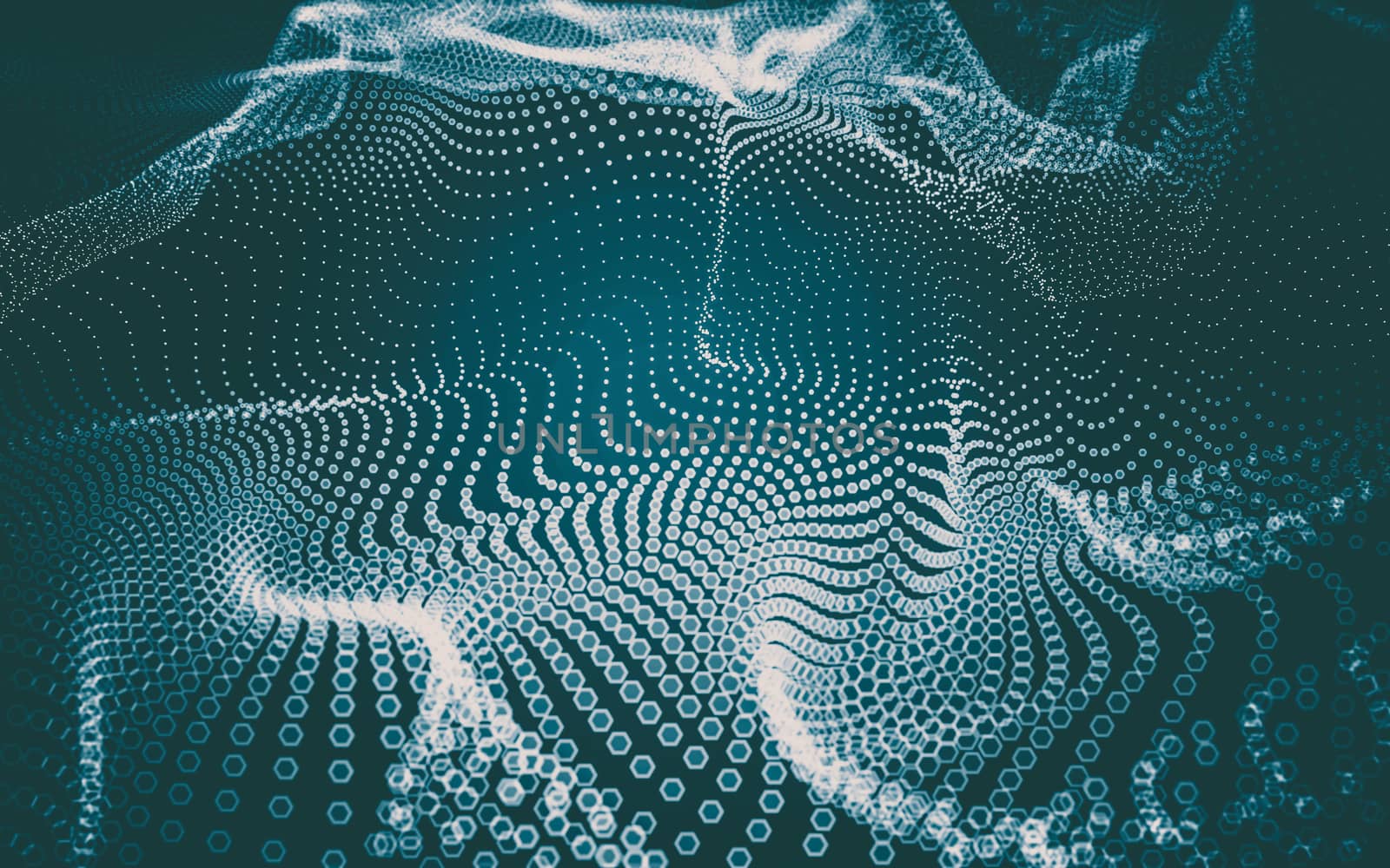 Abstract polygonal space low poly dark background with connecting dots and lines. Connection structure. 3d rendering