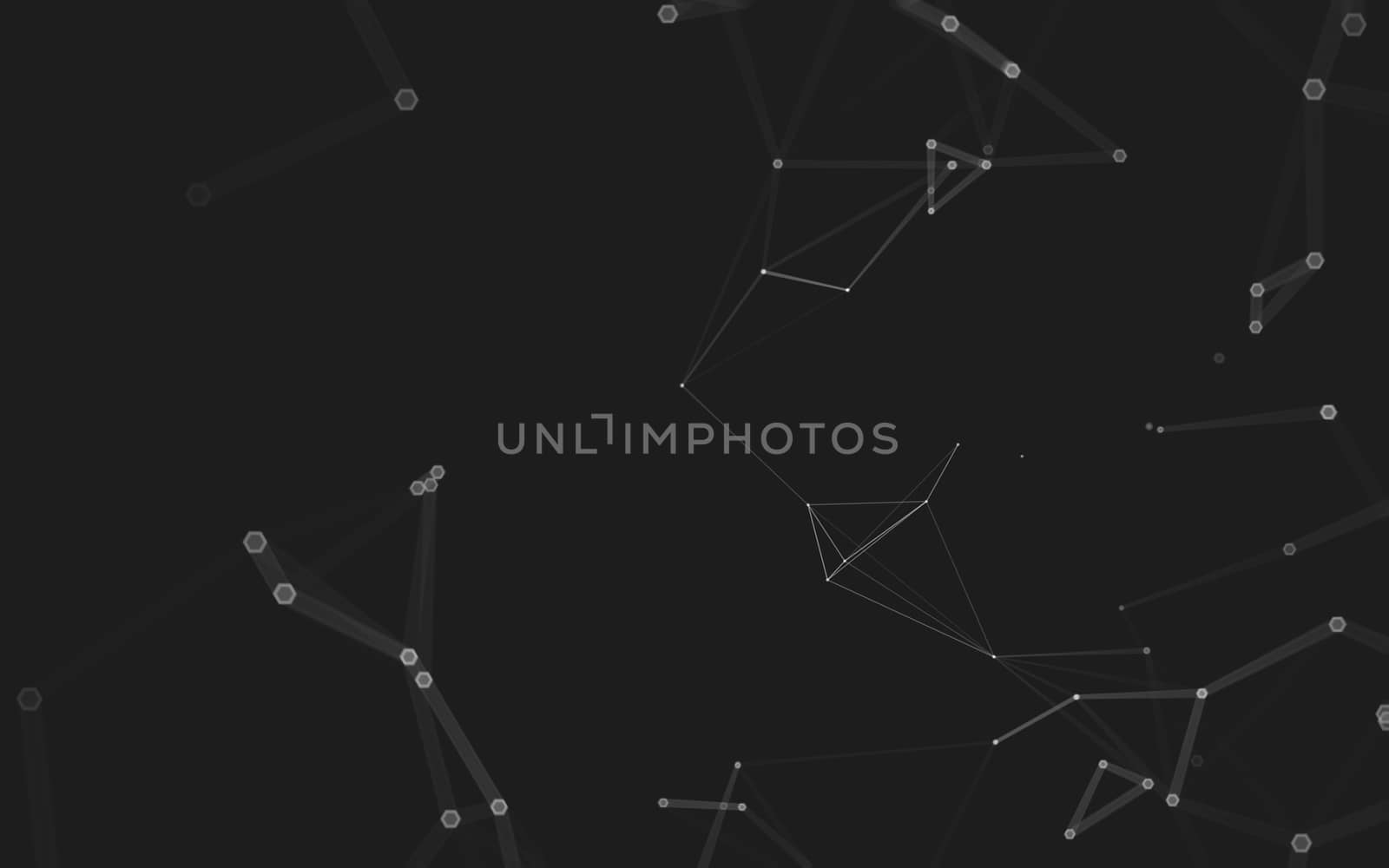 Abstract polygonal space low poly dark background with connecting dots and lines. Connection structure. 3d rendering