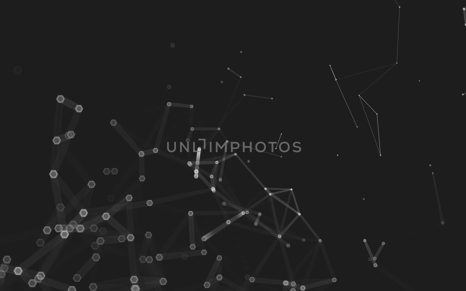 Abstract polygonal space low poly dark background with connecting dots and lines. Connection structure. 3d rendering