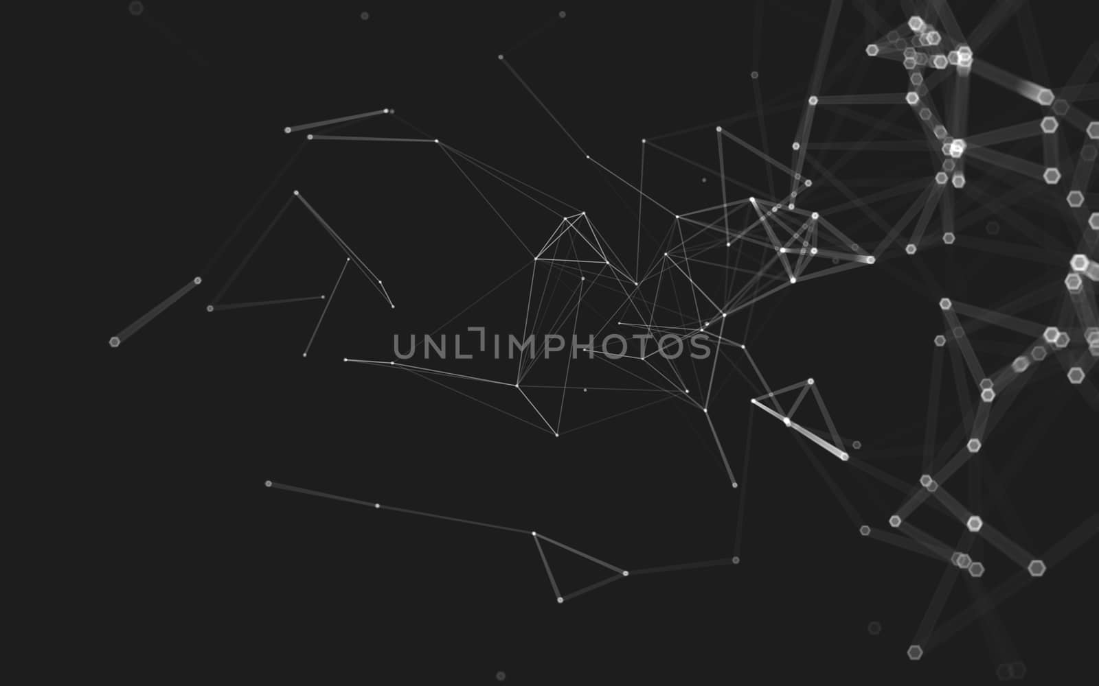 Abstract polygonal space low poly dark background, 3d rendering by teerawit