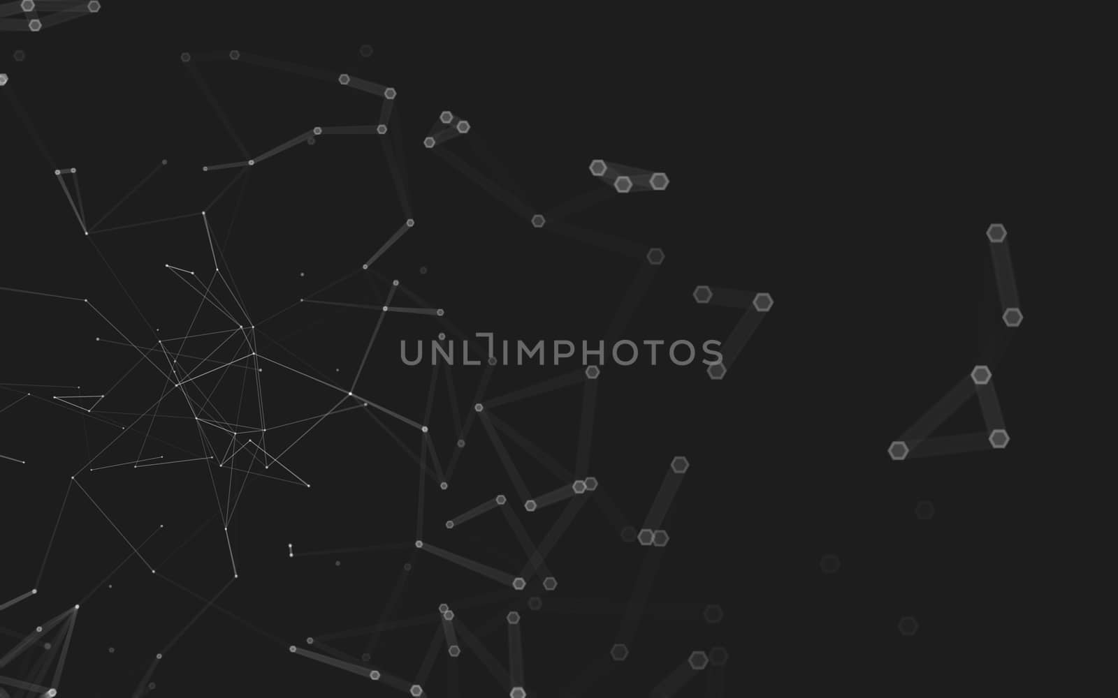 Abstract polygonal space low poly dark background with connecting dots and lines. Connection structure. 3d rendering