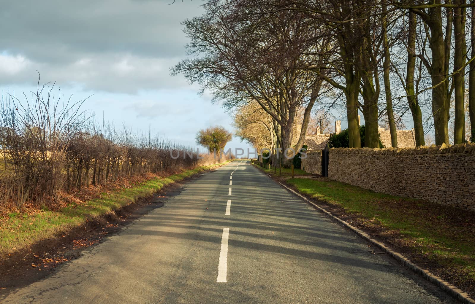 Road in rural Britain in winter