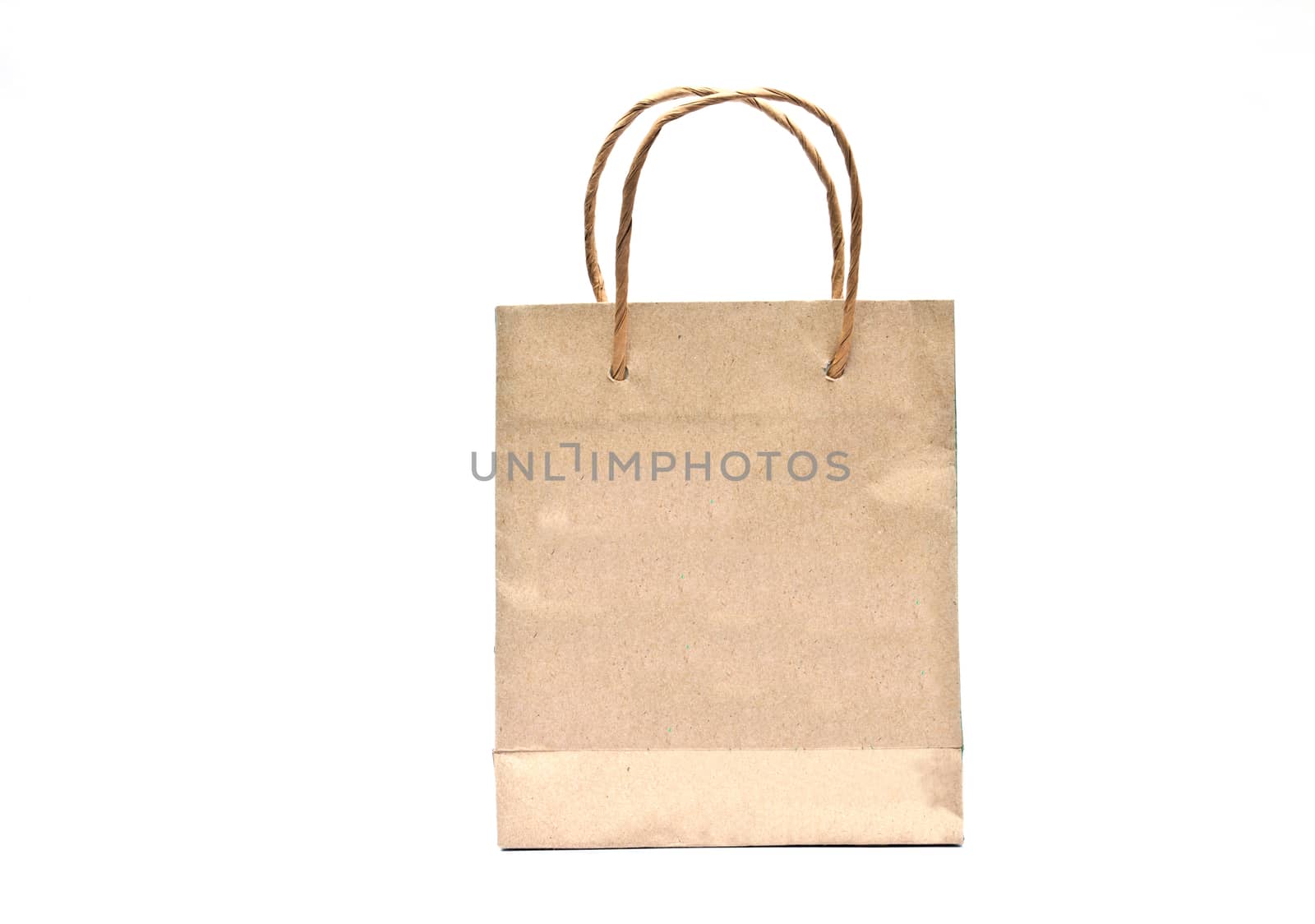 blank brown paper bag isolated on white background 