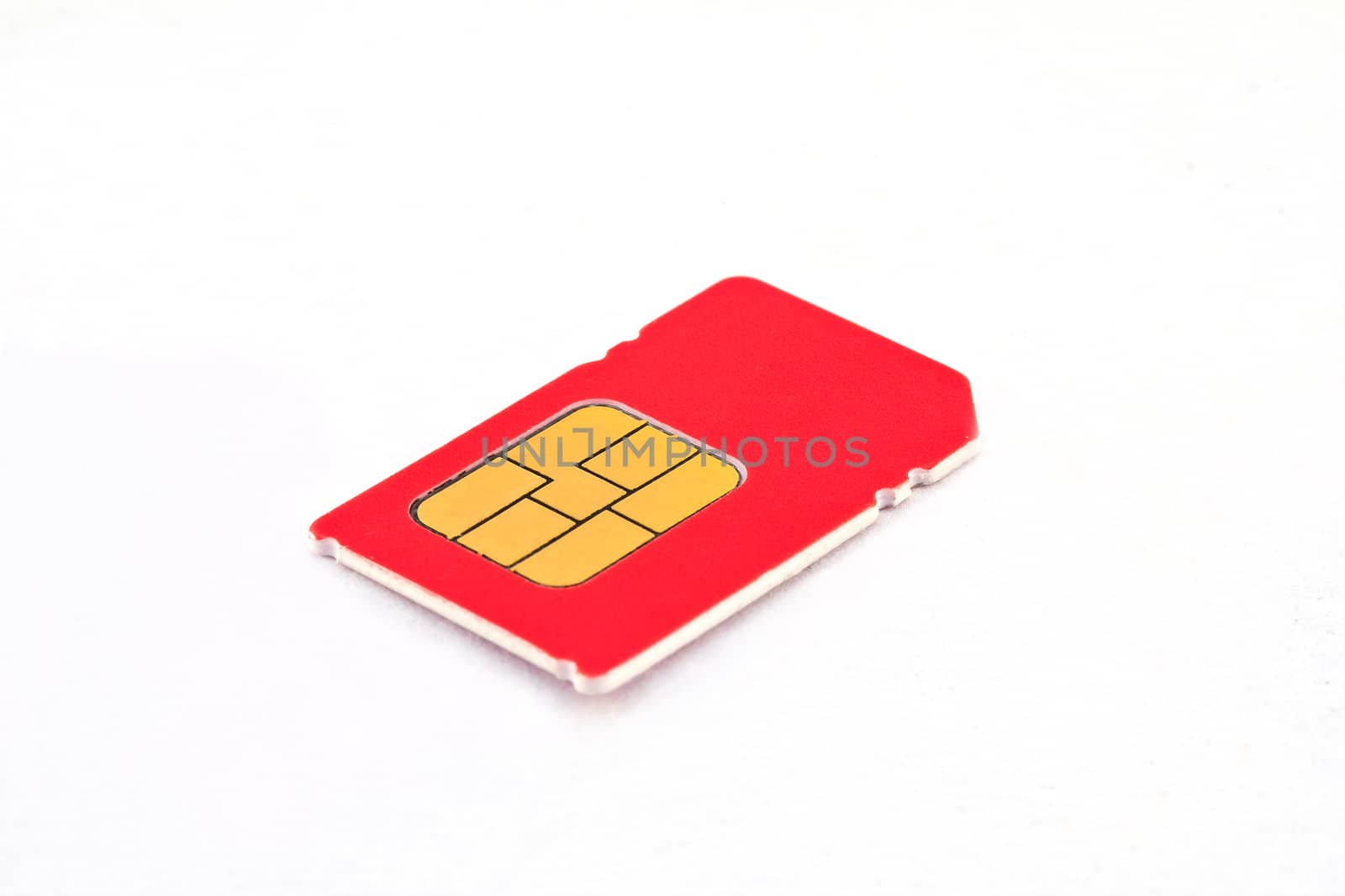 Single sim-card isolated on white  by ekachailo