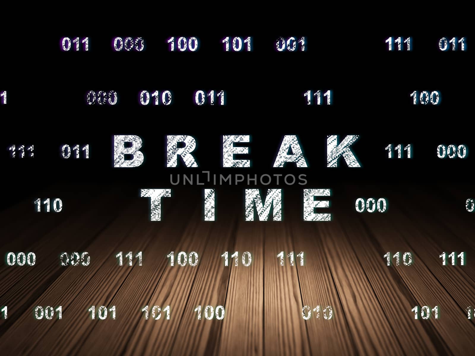 Time concept: Break Time in grunge dark room by maxkabakov