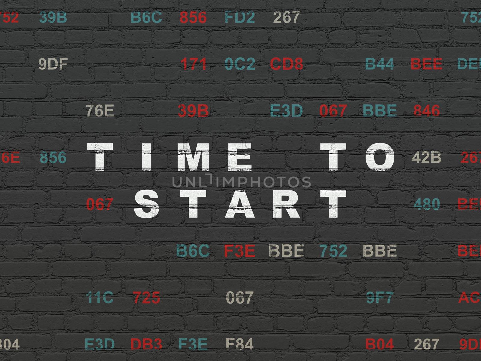 Time concept: Time to Start on wall background by maxkabakov