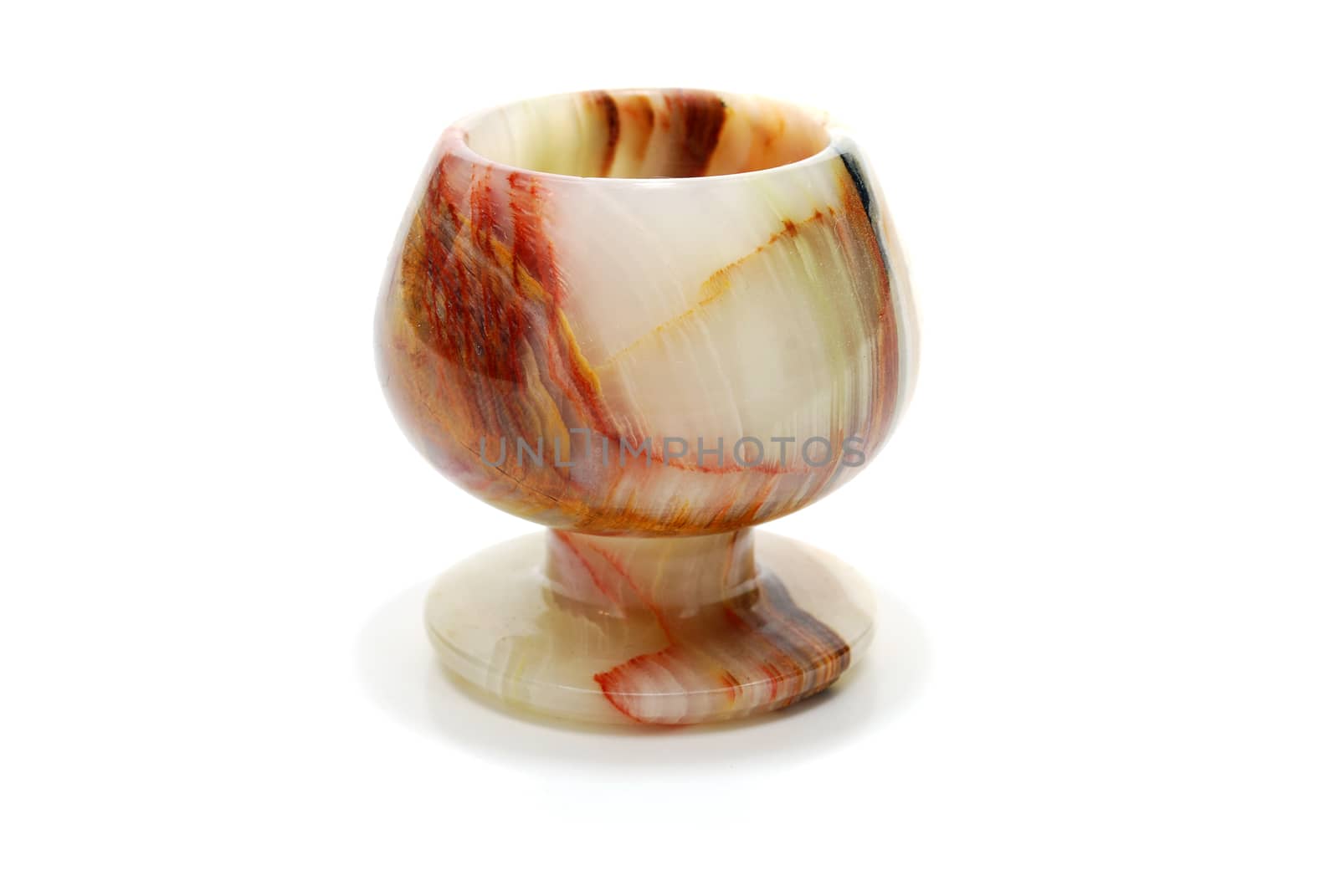 Traditional Onyx Stone Cup Isolated on White