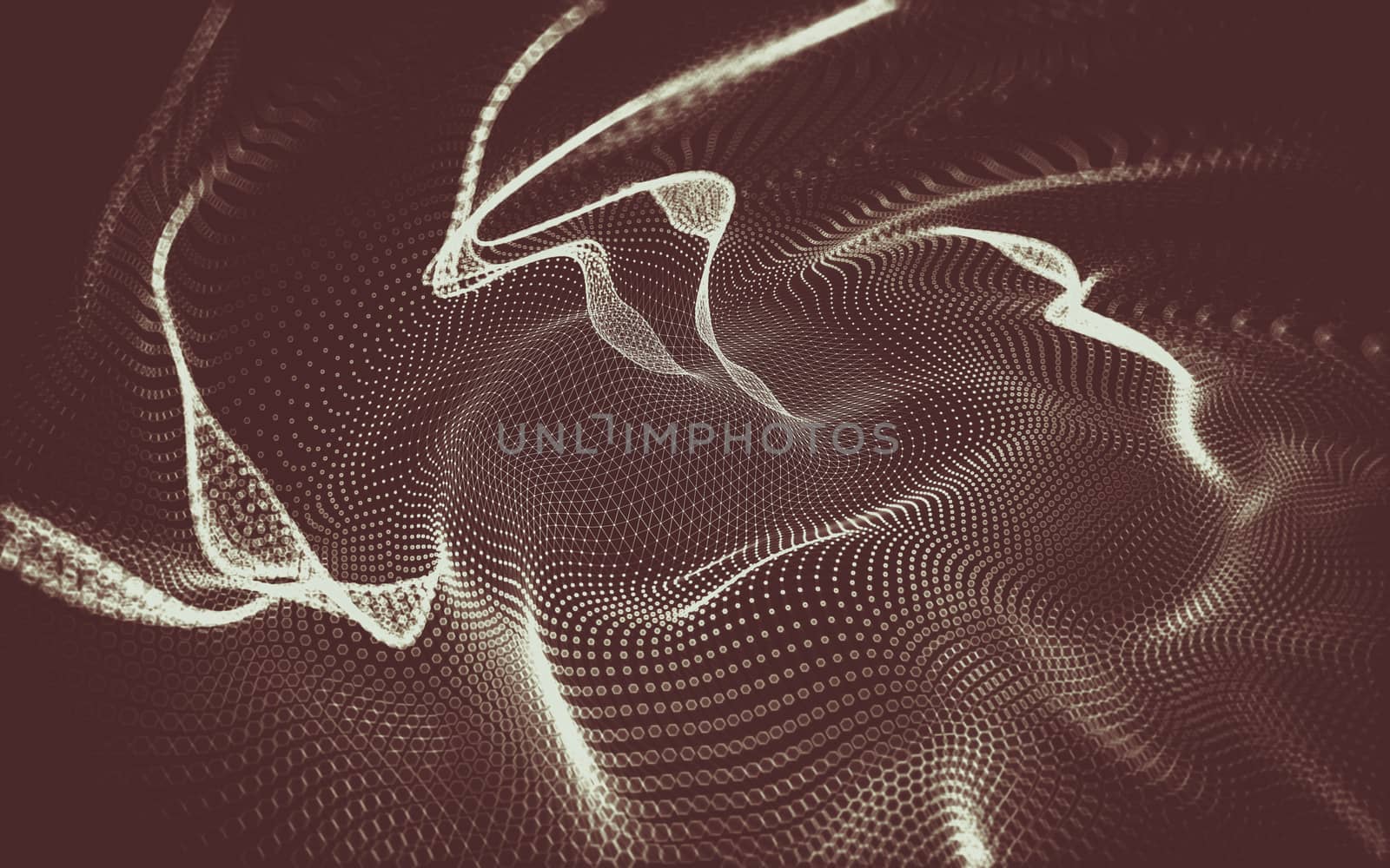 Abstract polygonal space low poly dark background with connecting dots and lines. Connection structure. 3d rendering