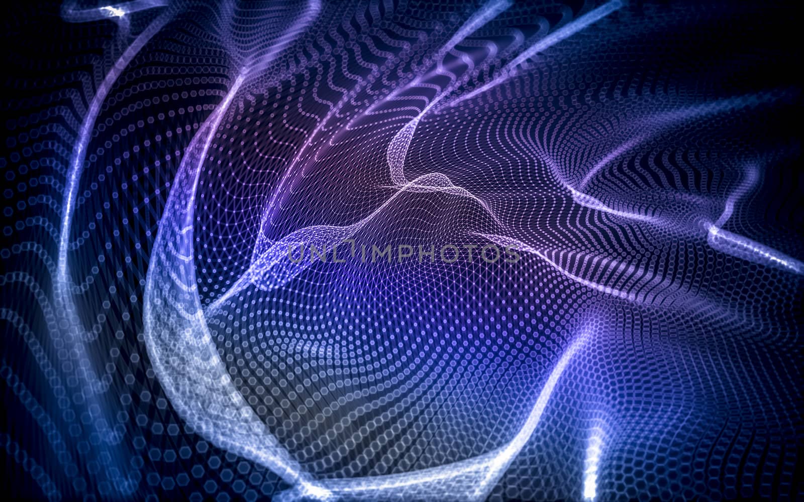 Abstract polygonal space low poly dark background with connecting dots and lines. Connection structure. 3d rendering