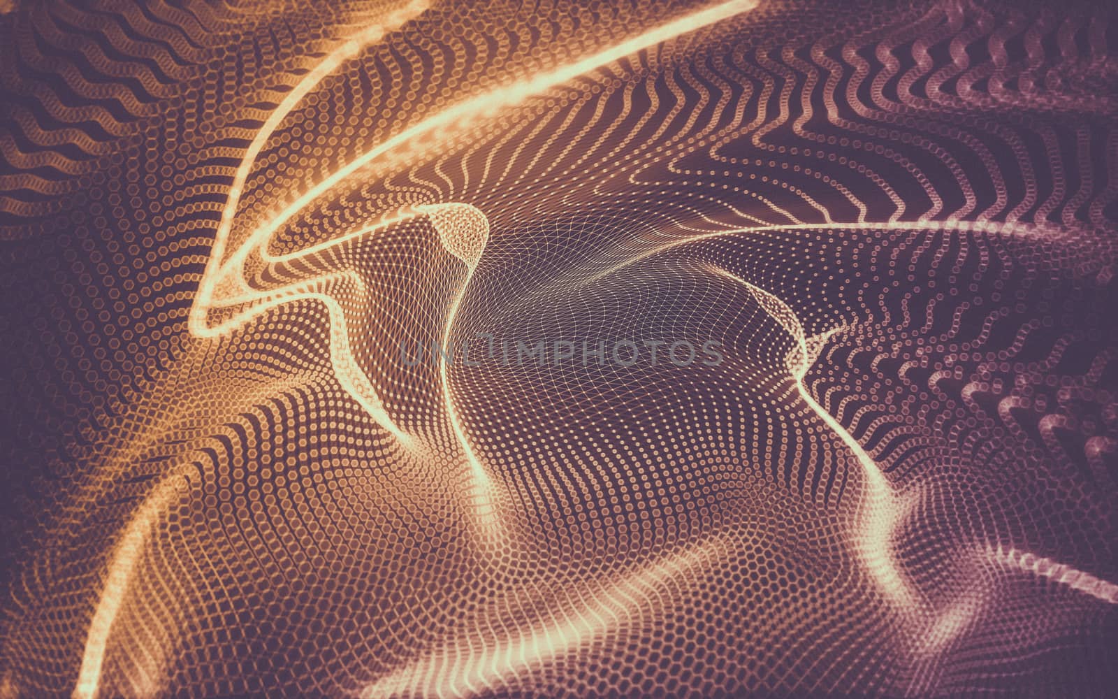 Abstract polygonal space low poly dark background, 3d rendering by teerawit