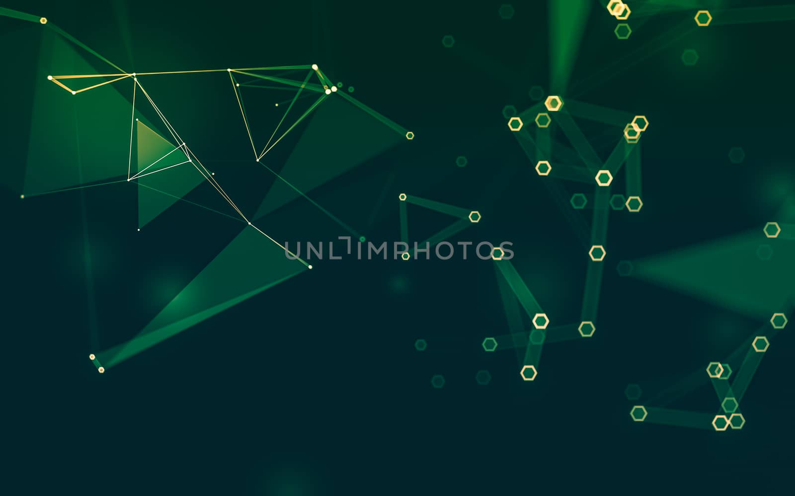 Abstract polygonal space low poly dark background with connecting dots and lines. Connection structure. 3d rendering