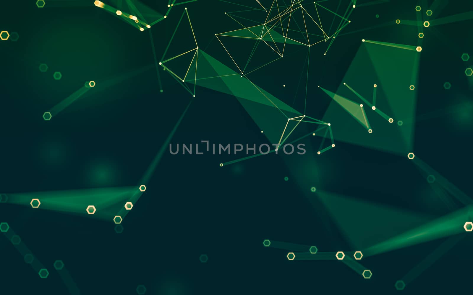 Abstract polygonal space low poly dark background with connecting dots and lines. Connection structure. 3d rendering