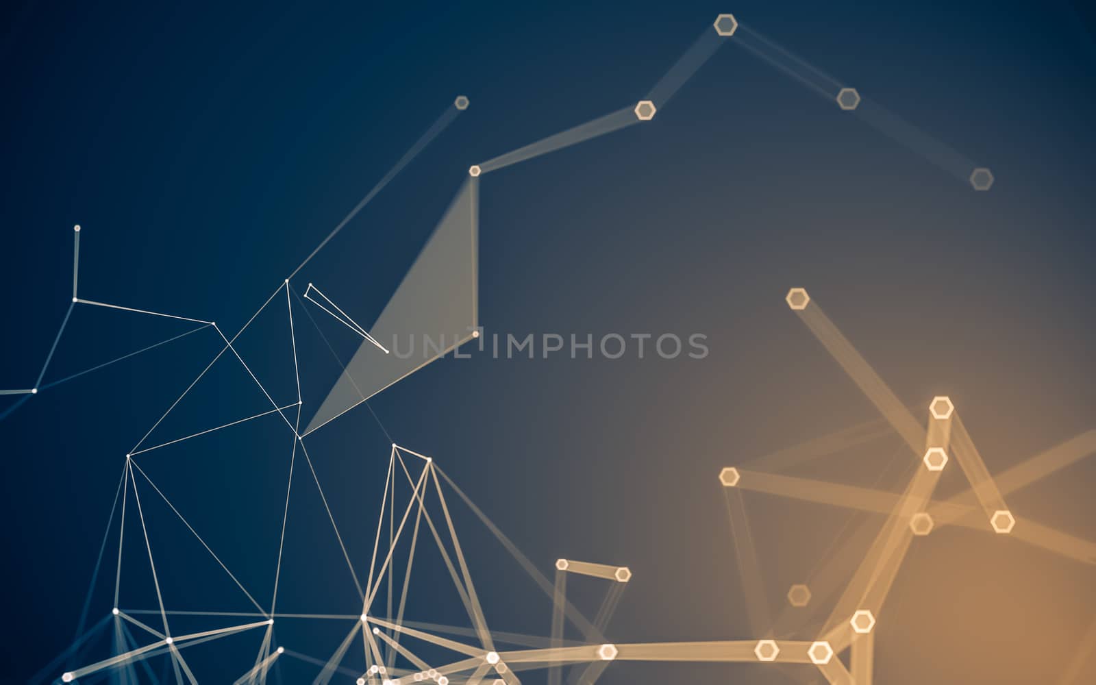 Abstract polygonal space low poly dark background with connecting dots and lines. Connection structure. 3d rendering