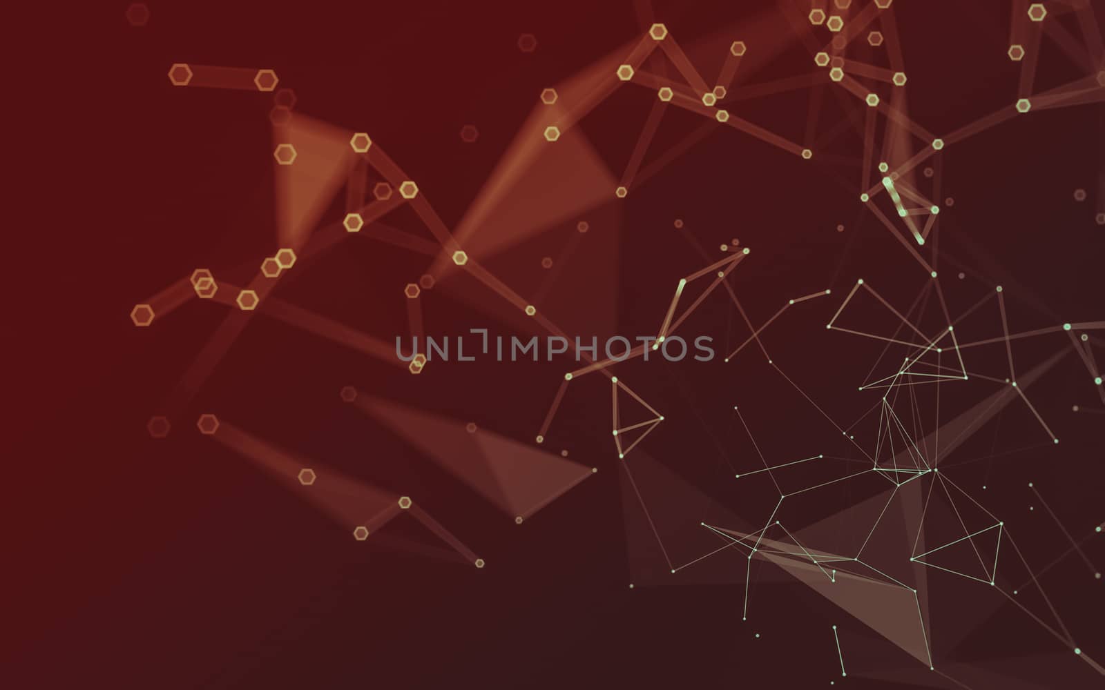 Abstract polygonal space low poly dark background with connecting dots and lines. Connection structure. 3d rendering