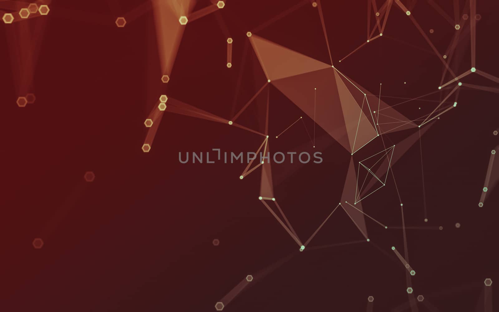 Abstract polygonal space low poly dark background, 3d rendering by teerawit