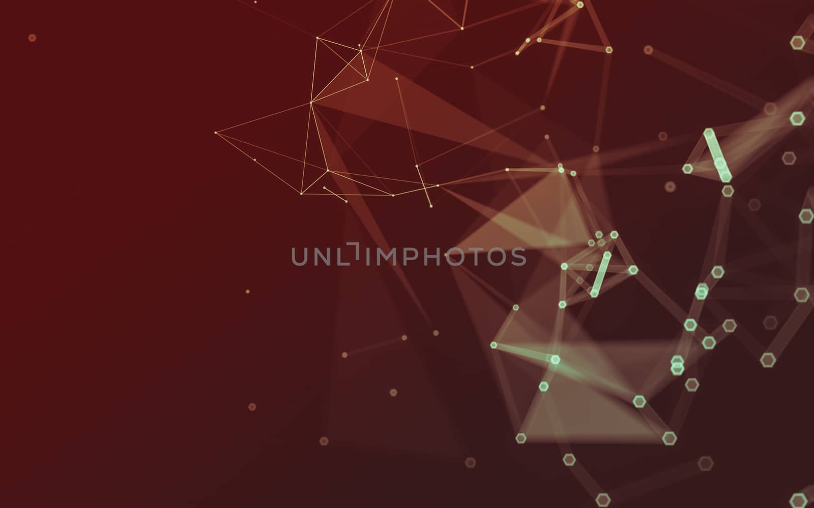 Abstract polygonal space low poly dark background with connecting dots and lines. Connection structure. 3d rendering