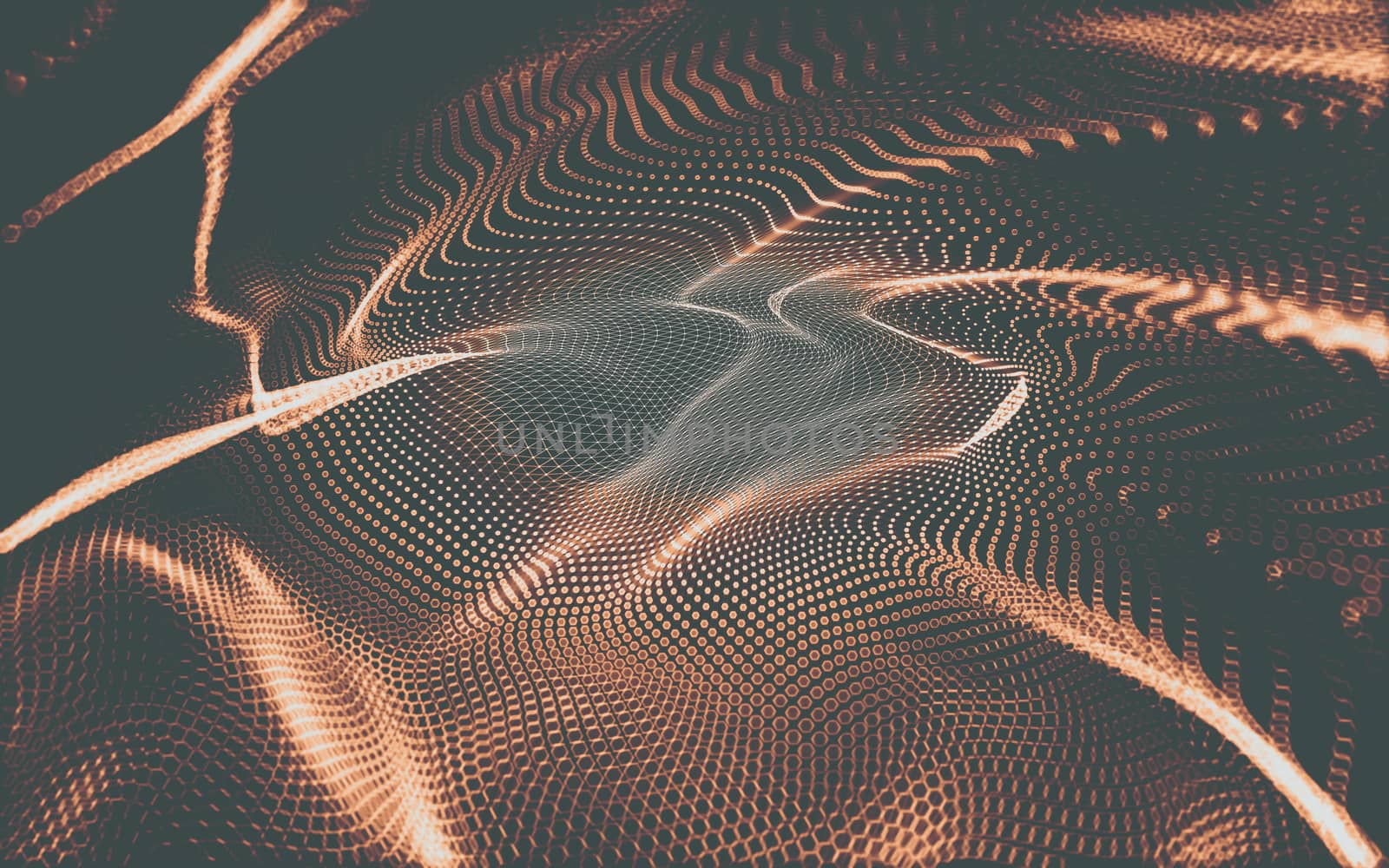 Abstract polygonal space low poly dark background with connecting dots and lines. Connection structure. 3d rendering