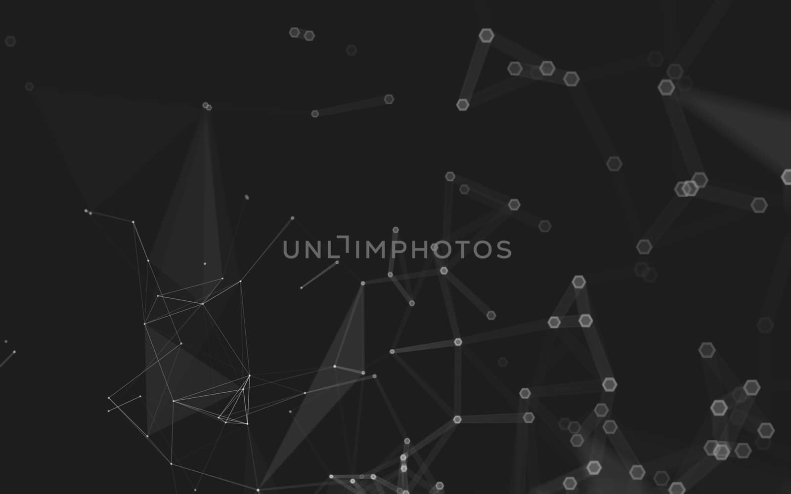 Abstract polygonal space low poly dark background, 3d rendering by teerawit