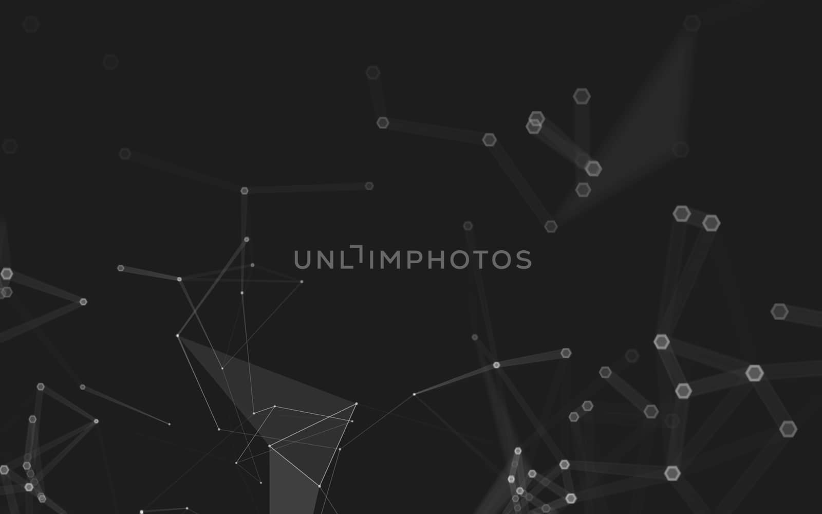 Abstract polygonal space low poly dark background with connecting dots and lines. Connection structure. 3d rendering