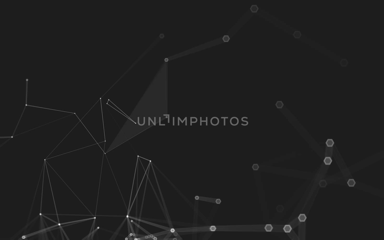 Abstract polygonal space low poly dark background, 3d rendering by teerawit