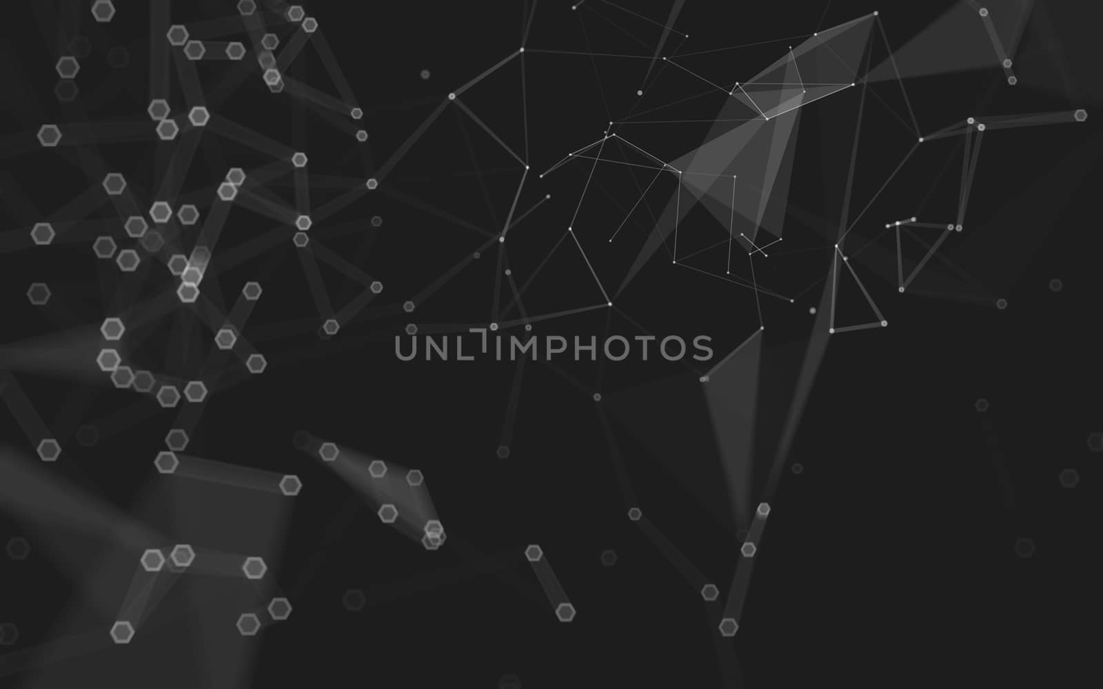 Abstract polygonal space low poly dark background, 3d rendering by teerawit