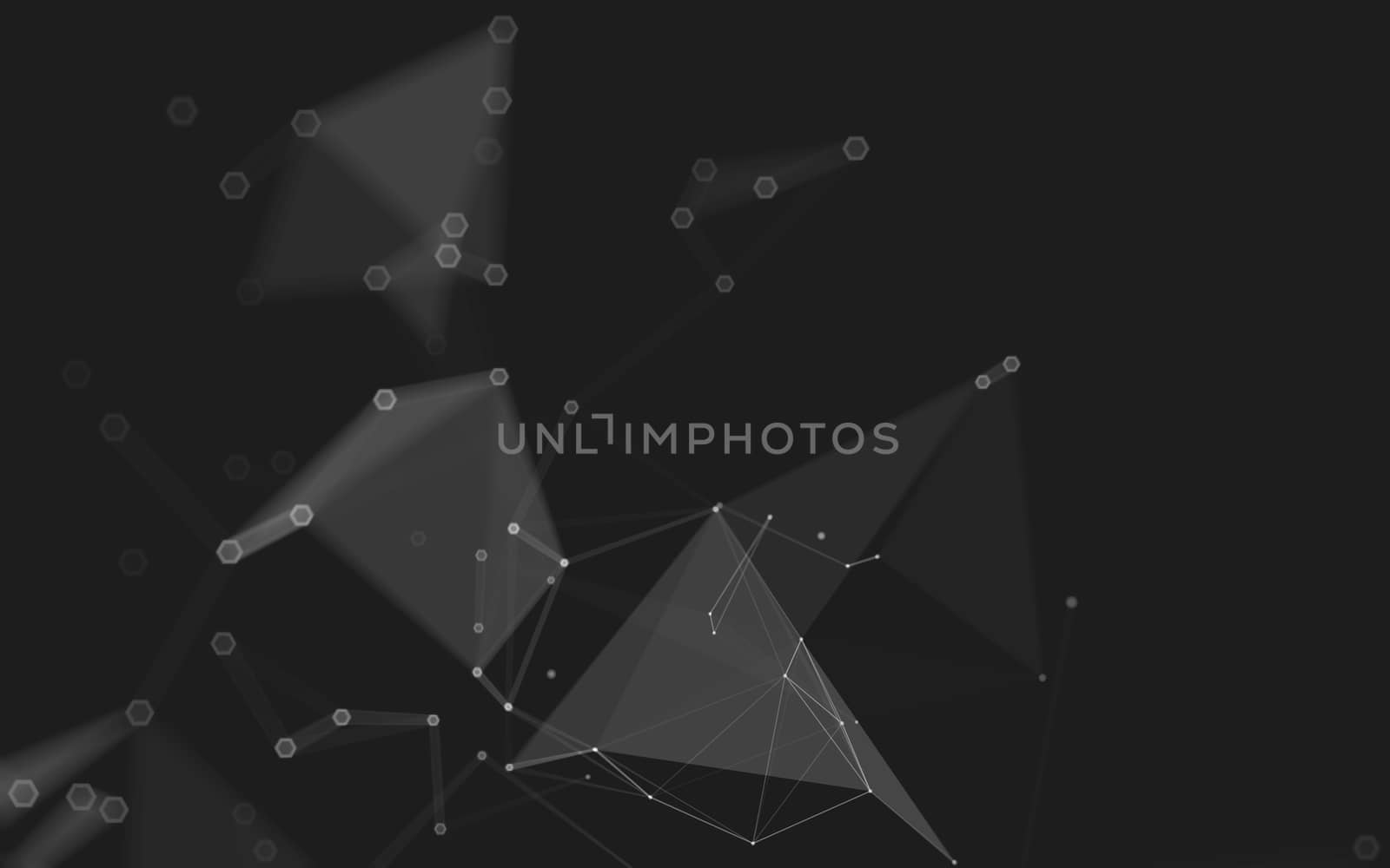 Abstract polygonal space low poly dark background, 3d rendering by teerawit